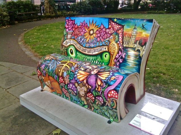Book Bench Peter Pan Bloomsbury trail Books About Town