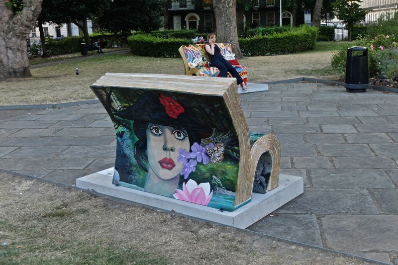 Book bench Hercule Poirot and the Greenshore Folly Bloomsbury Trail Books About Town